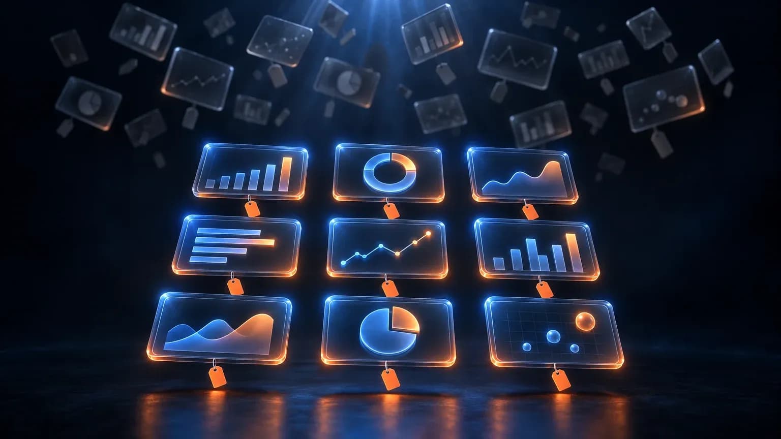 Marketing KPIs 2026 dashboard cut from twenty numbers to nine, each metric tied to a decision, an owner and a tracking cost